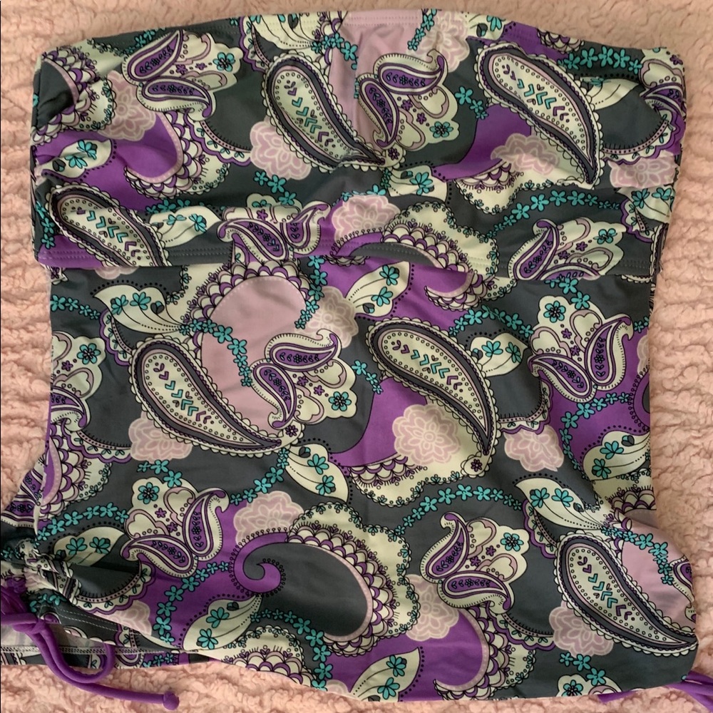 Hula and honey paisley strapless tankini.